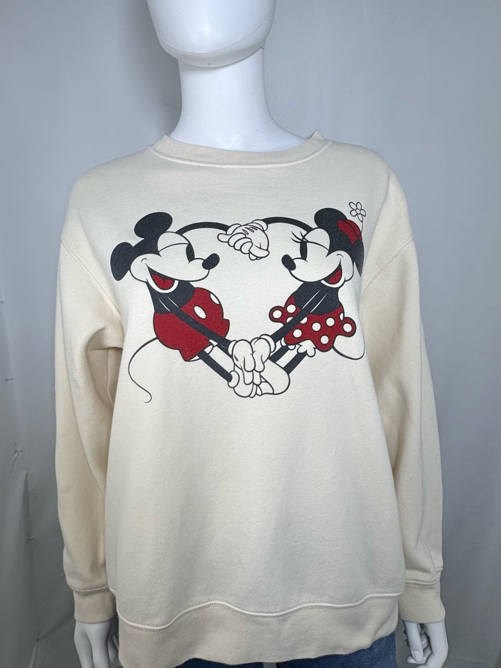 Gap x Disney Mickey & Minnie Mouse Heart Graphic Crewneck Sweatshirt Medium